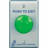 Alarm Controls Single Gang Stainless Steel Plate, Green Mushroom Button TS-14