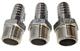 Hosetails 316 stainless bsp Thread Hose Tail Barb Connector 3/4" -1/2" (PACK 3)