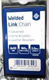 CHAIN PRODUCTS LTD UK - WELDED LINK CHAIN  - LINKS 6 x 33 mm - LENGTH 2m -5 PACK