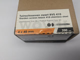 Garden Screws 4 X 40 mm - Black - Wovar 410 Torx 20 - box 200