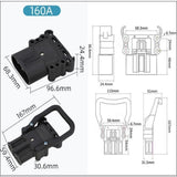 80A Black Electric Plug Power Connector Forklift Battery Connector Pair