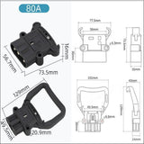 80A Black Electric Plug Power Connector Forklift Battery Connector Pair