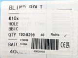 Blind Bolt M10 x 60mm - Zinc Flake 1000Hr SSP  - 11mm Hole Diameter