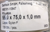 Rotary Shaft Seal Garlock  55x75x1 - MEC01-10947 - - GYLON F/PTFE - PS-Lip seal