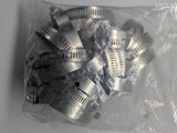 Hose Clamp 20 Pack Stainless Steel Adjustable 46-70mm Size Range Worm Gear H...