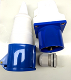 ESR ES / C32324 32a 3 Pin ( 2P+E ) Blue IP44 Ind Surface Socket and coupler 240V