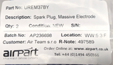 Tempest UREM37BY Aircraft Spark Plug Extended Nose  FAA-PMA