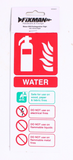 Water Fire Extinguisher ID Sign 80 X 200mm Rigid Plastic **PACK OF 5