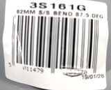 Socket 3S161G x Plain End 87.5 ° Bend 82 mm - Grey