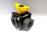 Poly Ball Valve 3-Way - BANJO V125SL  -  FNPT - 1-1 / 4 ”