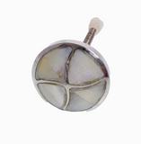 Mother of Pearl  Inlaid Silver Metal Knob  36 mm dia -50 mm thread length (Pk 6)