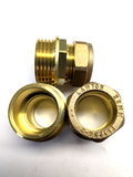 Compression Male Coupling 22mm to a 1 ''  Brass  -  10 Pack