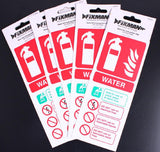 Water Fire Extinguisher ID Sign 80 X 200mm Rigid Plastic **PACK OF 5