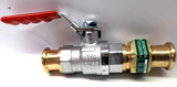 Ball Valve PSU500 22mm - Press X Union Ends - PEGLER 243332 - with lever
