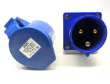 ESR ES / C32324 32a 3 Pin ( 2P+E ) Blue IP44 Ind Surface Socket and coupler 240V