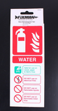 Water Fire Extinguisher ID Sign 80 X 200mm Rigid Plastic **PACK OF 5