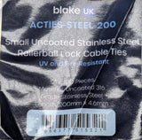 BLAKE UK ACTIES-STEEL-200 STAINLESS STEEL TIES 200X4.6MM 100PK