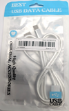 USB DATA CABLE - USB A TO USB C - 1M White 2 pack