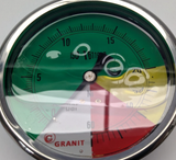 GRANIT Pressure gauge Ø 100 mm 0-5-25 Areas of application: Pesticide