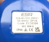 ESR ES / C32324 32a 3 Pin ( 2P+E ) Blue IP44 Ind Surface Socket and coupler 240V