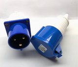 ESR Coupler and socket 2P+E - 32 Amp 3 Pin Eco -   IP44 Blue 250V - ESR32324