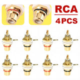 4/8/20PCS RCA Female Socket Connector Chassis Panel Mount Adapter Audio Terminal Plug 3.5mm Plug AV Plug