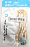 USB DATA CABLE - USB A TO USB C - 1M Gold / Yellow 2 pack