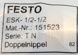 Double Nipple 1 / 2 - 1 / 2 -  Festo 151523 ESK - 1 / 2 - 1 / 2
