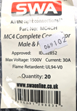 Complete Solar Connectors - Male Female -  MC4CH - Pack 20