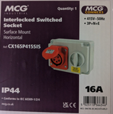 MCG 16A 3P+N+E 415V Interlocked Switched Socket IP44 CX165P415SIS - New