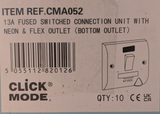 Click Mode 13A Fused Switched Connection Unit with Neon & Bottom Flex Outlet