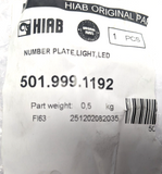 HIAB Number Plate LED Light - 501.999.1192