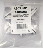 QCRIMP Saddle Bar Spacers 20mm -  White box of 25 packs of 10 ( 250 ) - QSBS20W