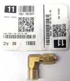 Brass Brennan SF Tube Fitting 90° Male Elbow - 1/4"  Tube OD x 1/4"  Male  2Pack