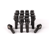 M12 x 1.5 Tapered / Length 26mm Alloy Wheel Bolts 17mm Hex Pre 2012 BMW [Black]