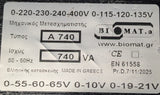 BIOMAT TRANSFORMER 740VA -  LW-0031342 - INPUT 0-220-230-240-400V -MULTI VOLTAGE