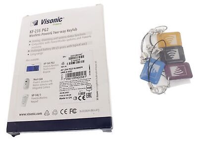 Visonic KP-250 PG2 PowerG Wireless Two-Way key fob and 4 key tags ...