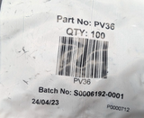 PV36 Grommet PK 100 - Cable Grommet Open - Max Cable 6.4mm