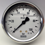 Liquid Filled Gauge - Stainless Steel - NS 50 ( 2" ) 63 ( 2 ½" )  100 ( 4" )WIKA