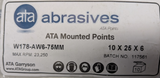 Mounted Point Aluminium Oxide Abrasive - ATA W178-AW6-75MM - White - 10 pack
