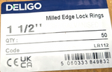 Deligo LR112 Pack of 50 Galvanised Milled Edge Lock Rings 1.5 inch