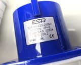 ESR ES / C32324 32a 3 Pin ( 2P+E ) Blue IP44 Ind Surface Socket and coupler 240V