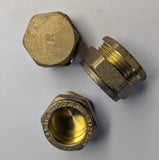 End Cap Brass - Compression Stop Ends - WRAS -  22mm - Mixed brand
