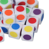 Color Dice Toy 10Pcs 16mm Colorful Dot Dice  Kids Six Sided Dice Trivial Pursuit