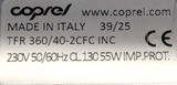 COPREL CROSS FLOW FAN TFR 360 / 40-2CFC INC - 55W