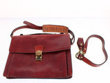 CORDIZ Brown Leather Hand Bag Made in France Satchel Style