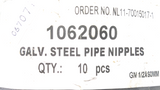 galv steel barrel nipple - 1 / 2 inch male thread and a length 60mm heavy duty