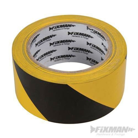 Hazard Warning Barrier Floor Protect Tape 50mm x 33m Black/Yellow Fixman  190195